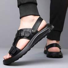 Sandalias para hombres Sandalias de verano para hombre: nuevo modelo con suela blanda, impermeables y antideslizantes, aptas tanto para conducir como para la playa - Negro - Ver 4