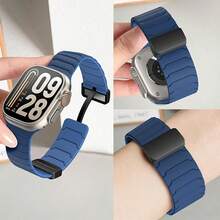 1条盔甲纹硅胶表带，兼容 Series 10 SE 9 8 7 6 5 4 3 Ultra 3 2 1，49mm 44mm 45mm 40mm 42mm 46mm 41mm 38mm，磁吸式硅胶表带，防水运动休闲款，替换表带 - 彩色 - 查看 8