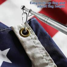 6.5ft Retractable Handheld Flag Pole 2 Pieces Set, Stainless Steel Telescopic Flag Pole With Guide Pointer And Pointer Function, Suitable For Tour Guide And Classroom Teaching - Multicolor - View 6