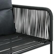 vidaXL Chaises d'extérieur lot de 4 avec oreillers Résine tressée Noir - A - Voir 5