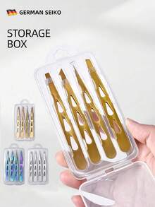 4件套不锈钢水滴形眉镊，直头和弯头两用修眉工具套装，银色、金色、多色可选，适用于化妆、家居装饰、梳妆台、旅行、卧室等多种场合，化妆配件，镊子，填充物，化妆品，化妆工具，价格实惠，礼品，女士礼品，圣诞礼品，促销品，旅行必备品，价格实惠，旅行必需品 - 彩色 - 查看 2