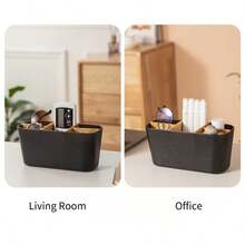 5-Slot Black Plastic Toothbrush Holder With Dividers Lightweight And No Power Required, It Is An Independent Bathroom Countertop Organizer Suitable For Electric Toothbrushes, Toothpaste, And Razors. Featuring A Durable And Stylish Design, A Sturdy Structure, And Serving As A Bathroom Toothbrush Holder For Toothbrush Storage, It Fits A Minimalist Lifestyle. - màu đen - Xem 8