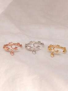 1pc Adjustable Cross Ring, Suitable For Teenagers, Perfect Gift - Multicolor - View 3