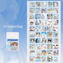 50 Sheets/Bag Mini Sticker Book, Snore Log Series, Cute Animal Theme Note Sticker Book, Writable Base Sticker, Scrapbook Supplies And Notebook Accessories, For Decorating Cards, Photo Frames, Computers, Phone Cases, Water Cups, Junk Magazines, Pencil Cases, Suitcases, Desktop Decorative Stickers, Back-To-School Season Stickers, School Supplies Scrapbooking - Sticker Book - View 14
