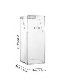 1 pieza Soporte retráctil cubierto para pinceles de maquillaje, caja de almacenamiento a prueba de polvo, organizador de cubeta cuadrado minimalista de plástico para lápices y pinceles de maquillaje, caja de almacenamiento de cosméticos transparente, adecuado para vacaciones, playa, baño, dormitorio - Multicolor - Ver 14