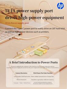 HP Customized 4-In-1 Type-C Docking Station, 4K PD Charging USB Hub Adapter, Multi-Color Variant Suitable For MacBook And HP Laptops, Mother's Day Edition - View 6