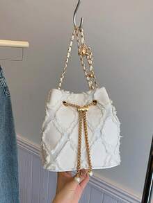 Dedoo Women's Minimalist Chain Strap Zebra Print Crossbody Bag - White - View 6