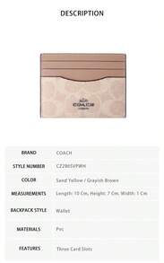 Coach 经典帆布印花女士钱包卡包 CZ286SVPWH - 沙黃色/灰褐色 CZ286SVPWH - 查看 6