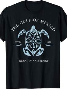 Turtle T-Shirt BE Salty And Resist - 黑色 - 查看 8