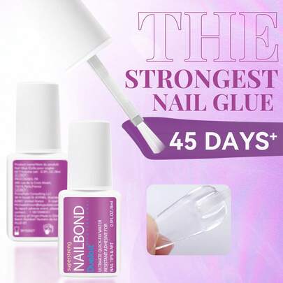 8ml Super Strong Brush-On Nail Glue, Suitable For Acrylic Nails, Nail Tips And Press-On Nails, Comes With Nail File, Can Be Used For Applying Fake Nails And Repairing Broken Nails. Acrylic Nail Glue, Nail Adhesive, Nail Gel, Random Color Delivery