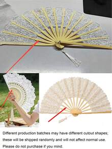 1pc Vintage Lace Embroidered Floral Hand Fan, Lace Folding Fan, Summer Beach Fan, Foldable Hand Fan, Ladies Lace Fan, Vintage Wedding Fan, Spanish Hand Fan, Made Of Bamboo And Bone, Elegant White Design, Suitable For Holiday Gifts Or Ladies Home Decor, Delicate Lace Embroidery Decorated Fan Edge, Mother's Day Gift, Bedroom Decor, Garden, Kitchen Decor, Summer, Beach, Travel Essential, Room Decor, Soft, Graduation - Multicolor - View 10