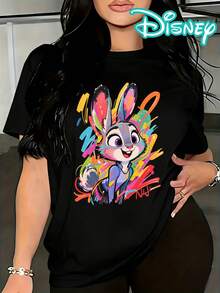 Disney Women's T-Shirt  Featuring Officer Judy Hopps From Zootopia - màu đen - Xem 6