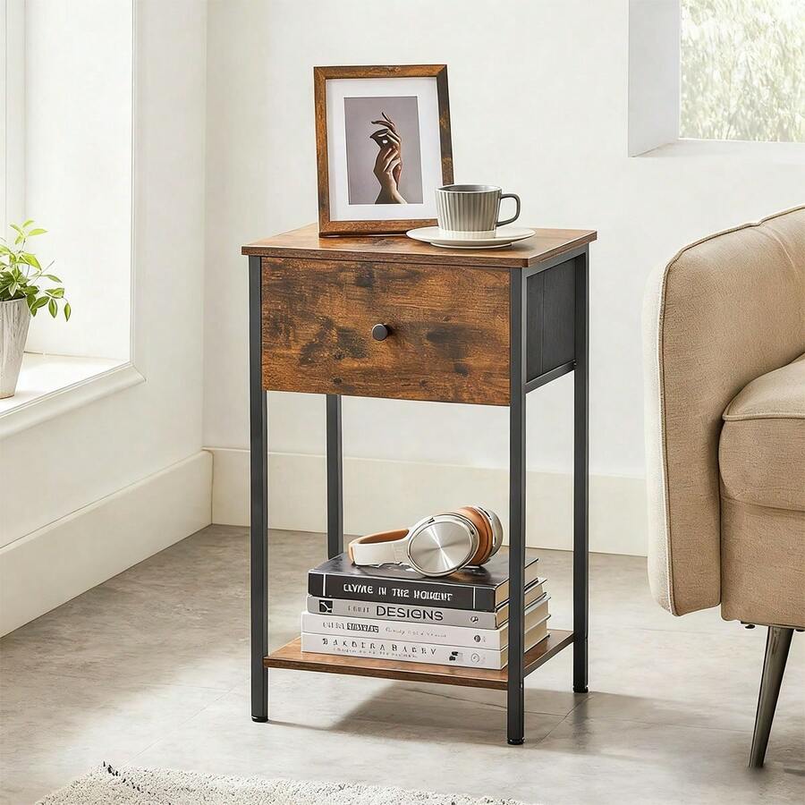 FENGSUN Mesa Pequeña Multifuncional Con Cajones Tablillas Alto 61cm - Multicolor - Ver 1