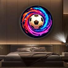 USB Portable Football Projection Lamp, 3pcs/6pcs/10pcs Football Projection Lamp Set, Changeable Slides, 360° Rotatable Decorative Lamp, Football Atmosphere Night Light, Convenient USB Powered, Bedside Lamp, Football Fan Birthday Gift, Football Lover Bedroom Decor Cool Gift - USB Soccer Projector Light - View 4