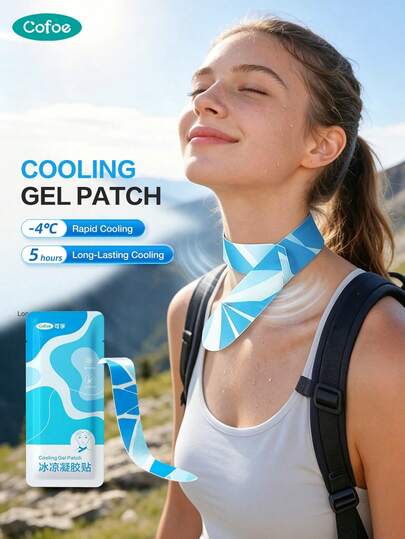  Cofoe Summer Instant Cooling Gel Patch - Portable Soft Gel Patch Physical Cooling Pad, Suitable For Outdoor Cooling, Work And Long-Distance Driving, Long-Lasting Coolness, Daily Use