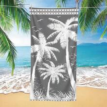 Khăn tắm biển họa tiết cây cọ đơn sắc - Thiết kế Polynesia tương phản cao, chất liệu microfiber mềm mại, nhanh khô, lý tưởng cho du lịch, yoga, cắm trại và bơi lội. - Nhiều màu - Xem 7