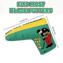 Funda para putter de golf tipo hoja | Forro de terciopelo suave | Patrón de doble cara | Cuero PU anti-arañazos | Ajuste universal para la mayoría de los putters tipo hoja - Negro - Ver 6