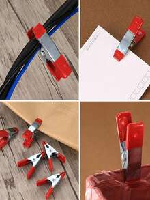 4-Inch Heavy Duty Spring Clamps, Metal Clips With Rubber Tips, Suitable For Woodworking, Camping, Photography, Furniture Crafts, Home Decor, Backdrops - A - View 4