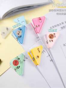 5/10pcs Colorful Non-Slip Triangle Paper Folders, Durable Plastic, Multi-Purpose And Anti-Slip, Suitable For Office, Study, Documents And Storage - A - View 3