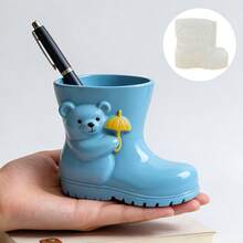 熊傘造型花盆筆筒/雨靴造型/雪靴造型不對稱裝飾盒/蠟燭杯化妝刷收納盒矽膠模具，可用於DIY樹脂、石膏、黏土、混凝土、水泥手工藝，適合各種節日家居裝飾禮品，易脫模可重複使用 - A - 查看 4