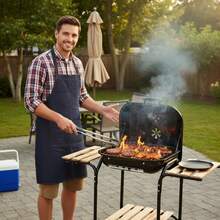 Charcoal Grill With Shelf / Movable Outdoor Cart Grill / Home Patio BBQ Rack, Suitable For Outdoor Camping, Gathering With Friends, Family BBQ Events - A - View 7