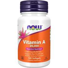 NOW Foods Vitamin A 25000 IU, 100 Softgels - 100 Count - View 1