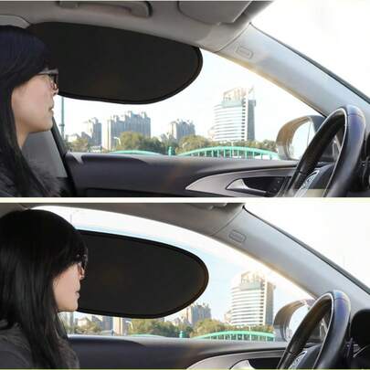 Car Black Adhesive Static Sunshade Film, Absorbing, Anti-UV, Heat Insulation, Side Window Sun Visor