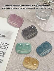 1/2/Pcs Retro Chic Candy-Colored Mini Contact Lens Case Colorful Contact Lens Case Kit With Mirror Compact, Portable Soak Storage Kit Eye Contacts For Eyes Colored,Holiday Essentials,Travel Essentials,Cheap,Festival Essentials,Essentials - Multicolor - View 7