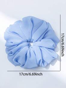 1 pieza Elegante coletero de gasa de unicolor extra grande, liga elástica para el cabello, accesorio versátil para el uso diario para moños y colas de caballo - Multicolor - Ver 4