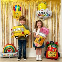 Back To School Decoration Balloon Set, Including Backpack, Pencil, Crayon, School Bus Balloons, Suitable For 2026 Graduation, Back To School, Decoration - Multicolor - View 2