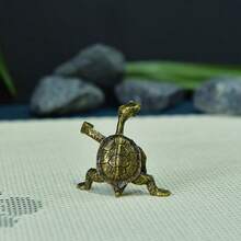 Vintage Kung Fu Turtle Incense Holder, Red & Green Money Turtle Alloy Handheld Ornament, Decorative Figurine - Kung Fu Turtle - View 7