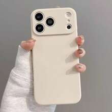 Ốp lưng điện thoại silicon lỏng bảo vệ camera cho iPhone 17E 16E 15 14 13 12 11 Pro Max 13 Mini XR X 8 7 6 Plus, Thiết kế sang trọng - Trắng cổ - Xem 3