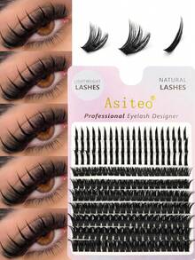 Asiteo 200Pcs D Curl Eyelashes,80D&Spike Lash Mixed ,Dramatic Fluffy Clusters Eyelash Extension Manga Lashes,For Used Daily Makeup Extension,Reusable Segmented False Eyelashes DIY At Home,Parties, Festivals& Travel & Great For Christmas/Gifts - D - View 1