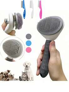 1 chiếc bàn chải cho thú cưng, bàn chải cho mèo, lược chải bọ chét, bàn chải tự làm sạch, bàn chải chải chuốt cho thú cưng, bàn chải massage cho thú cưng, dụng cụ gỡ rối lông, dụng cụ loại bỏ lông rụng, dụng cụ vệ sinh cho thú cưng, bàn chải thu gom lông, bàn chải cho chó, bàn chải cho mèo, bàn chải loại bỏ lông rụng cho thú cưng, đồ dùng cho thú cưng, phụ kiện cho thú cưng - Nhiều màu - Xem 1