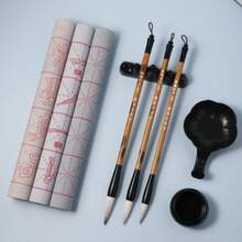 9pcs Large, Medium And Small Calligraphy Brush Set, Chinese Painting And Calligraphy Supplies, Suitable For Writing, Drawing, Coloring With Water Color, Suitable For Regular Script, Cursive Script And Grass Script - A - View 1