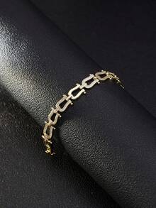 1pc Simple Fashionable Gold-Plated U-Shaped Horseshoe Buckle Bracelet, Perfect Gift For Women, Suitable For Daily Wear - Horseshoe Bracelet - View 6