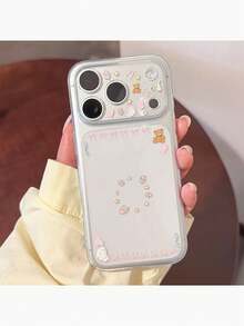 Cute Bear & Rabbit DIY Lens Stickers, Transparent Protective Film, Suitable For IPhone 17 Pro/Pro Max - Baby Pink - View 4