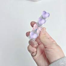 1pc New Transparent Heart-Shaped Keyboard Stress Relief Keycap Tester, Heart Keychain Accessory, Stress Relief, Mood Calming, Gift For Holidays, Birthdays, Perfect Gift - Multicolor - View 14