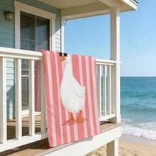 1pc Super Soft Funny Duck Pattern Beach Towel, Suitable For Beach, Pool Party, Vacation - Beach & Pool Accessories - Style5 - View 5