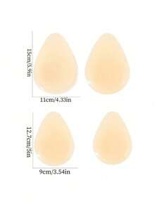 2/4 miếng dán núm vú silicon hình giọt nước dành cho nữ, mỏng, không đường may, có thể tái sử dụng 3-4 lần, thích hợp cho váy và chụp ảnh. - Màu Khaki - Xem 9