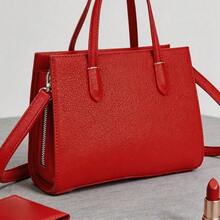 Unibella Elegant And Versatile Handbag With Handles And Adjustable Strap. Superior Quality And Durability. Perfect For Everyday Style. - 紅色 - 查看 2
