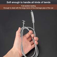 Multipurpose Flexible Pipe Cleaning Brush, Stainless Steel AC Drain Line Cleaner, Ideal For Refrigerator, Car, Straws & Hose Cleaning - 118.1 英寸 - 查看 4