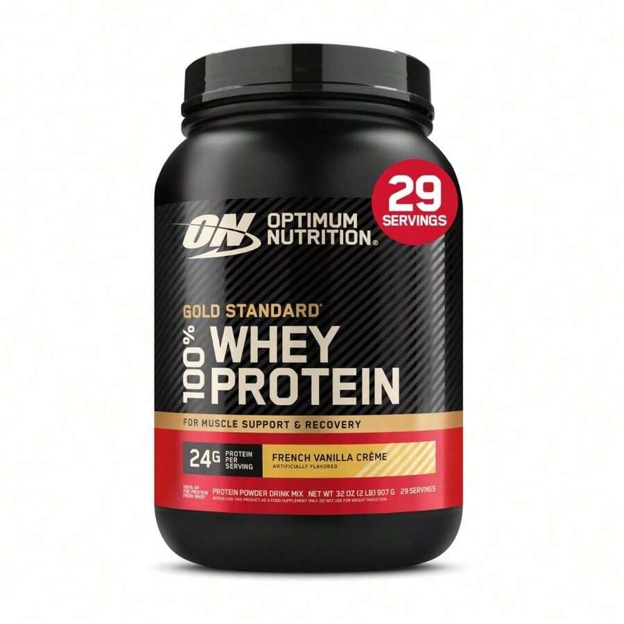 Optimum Nutrition Gold Standard 100% Whey Protein Powder, Vanilla Ice Cream, 2 Pound (Packaging May Vary) - 法式香草奶油 - 查看 1