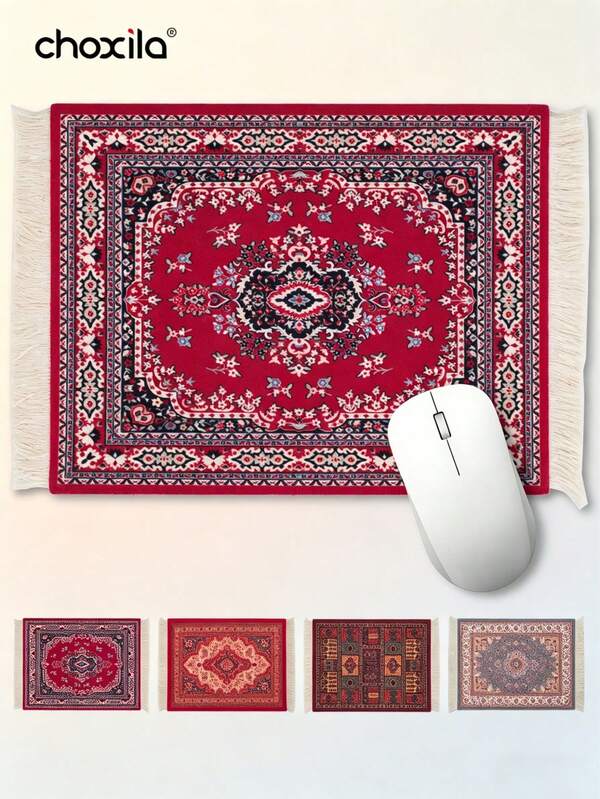 choxila 1pc Carpet Mouse Pad, Turkish Style Carpet Mouse Pad, Computer Mouse Pad, Office Desk Accessory, Back To School Gaming Mouse Pad, Office Desk Accessory, Office Supplies, Office Desk Accessory, Office Desk Mouse Pad