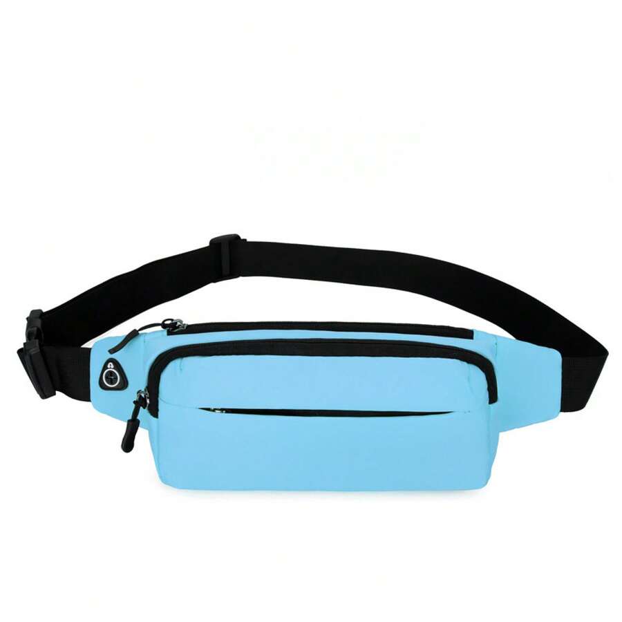 Marsupio sportivo casual da uomo, impermeabile, multi-tasche, borsa per telefono, portamonete - Blu - Visualizzare 1