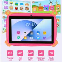 7-Inch Children's Tablet PC With 64GB Storage And 4GB RAM, Running Android 13.0 OS, 1280X800 IPS Display, Parental Control, Educational Apps, Dual Cameras, And Shockproof Protective Case - Multicolor - View 3