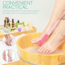 Long Handle Toe Cleansing Brush, Silicone Foot Scrubber Can Clean Toe Gaps, No Need To Bend Over To Deeply Clean Feet, Bathroom Shower Foot Care Tool - A - View 6