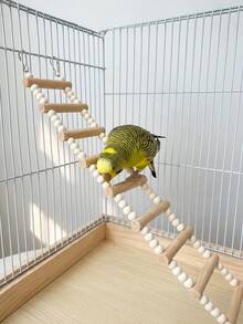 Tangga Panjat Manik-Manik Kayu Alami untuk Burung Beo, Tersedia dalam Berbagai Ukuran, Kokoh dan Tahan Lama dengan Pengait, Cocok untuk Sangkar Burung Beo Kecil hingga Sedang seperti Cockatiel, Lovebird, dan Burung Beo Lainnya, Mainan Pengayaan. - Lift lurus klasik - View 7