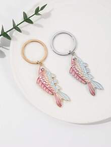 1 chiếc móc khóa hình cá dễ thương bằng kim loại, thích hợp cho trẻ em gái, dùng làm phụ kiện trang trí túi xách, quà tặng trang sức. - Nhiều màu - Xem 2