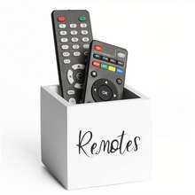 1pc Acacia Wood Remote Control Storage Box, TV Remote Holder, Desktop Remote Organizer, Bedside/Living Room Media Storage Box - White - View 13